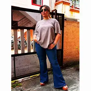 DARK BLUE RISE SLIM JEANS WOMEN'S  - Blue